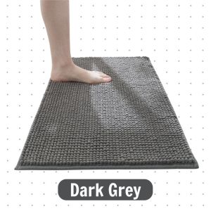 (Short Chenille) Non Slip Microfiber Floor Mat Extra Thick High-Density Bedroom Rug Soft Carpet Quick Dry Bathroom Mat