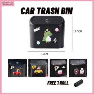 Universal Car Trash Can Garbage Flip Lid Dust bin Organizer Auto Accessories / Tong Sampah Kereta
