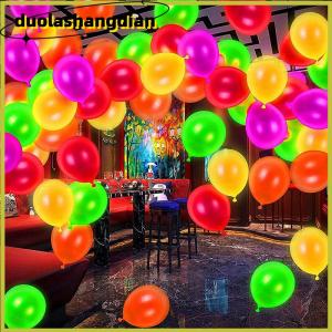 [Duola] 10Pcs Neon Glow Balloons Reusable Glow In The Dark Balloon 10 Inch Happy Birthday Party Wedding DIY Fluorescent Balloon Arch