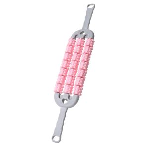 NEWTAP Curved Yoga Massage Stick Three-row Non Slip Fascia Stick Portable Massage Roller for Training Muscle Relaxation Body