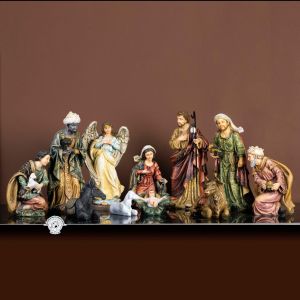 Bộ tượng Giáng Sinh 50cm giả cổ sơn tay trang trí hang đá decor mùa giáng sinh