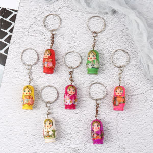 Hmeme 12 chiếc vòng chìa khóa Búp Bê Nga Matryoshka móc khóa gỗ nhỏ giọt quà tặng giáng sinh trang trí