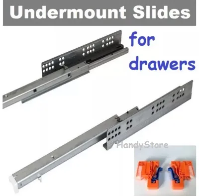 UNDERMOUNT SOFT CLOSING Drawer Rail Slider FULL EXTENSION SLIDE/ DRAWER TRACK