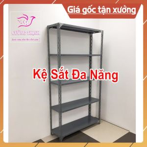 Kệ Sắt V Lỗ Đa Năng Dài 08 x Rộng 03m x Cao 2m x 5 Tầng Lắp Ghép Đựng Đồ