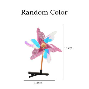 Children Laser Sequins Rotary Windmill Hairpin Wind-Mill Toy Outdoor Windmill Hair Clip Girls Cute Creative