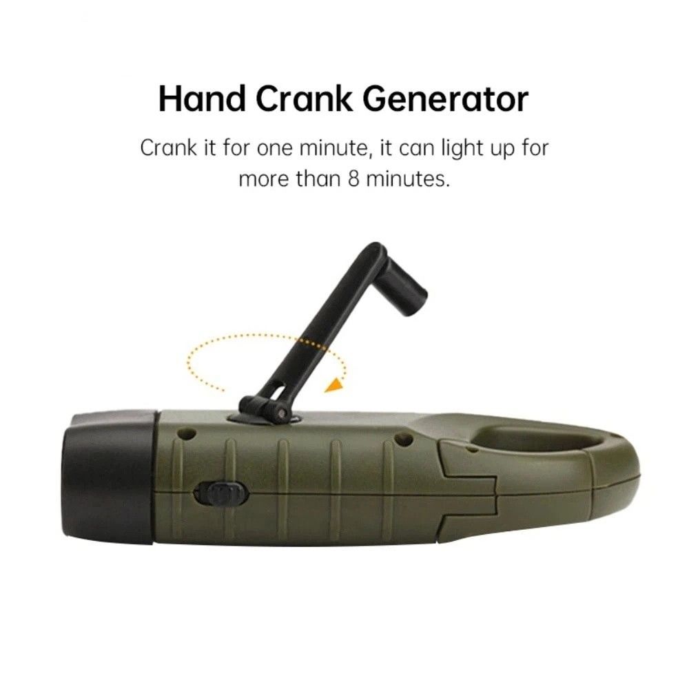 Hand Crank Solar Led Torch Flashlight Rechargeable For Camping_voghion.com