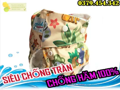 Bỉm vải goodmama siêu chống tràn ban đêm size L(10-18kg) ĐỦ VỎ VÀ LÓT