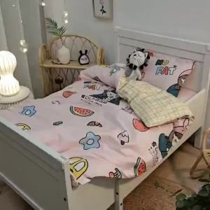 Bộ Chăn Bông Ba Mảnh 100% Cotton Cho Trẻ Em Ngủ Trưa Nghỉ Trưa Chăn Ga Gối Đệm Chăn Bông Trẻ Em Bộ Sáu Bảy Mảnh