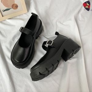 #K-111 Size 35-40 Lolita/Mary Jane Casual Student Shoes Thick Heel Womens Fashion (Standard Size)