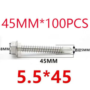 50/100Pcs 410 stainless steel self-drilling TEK screws hexagonal self-drilling screws