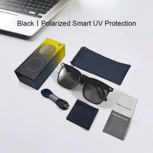 แว่นตาอัจฉริยะ แว่นตาบลูทูธเสียง แว่นตาอัจฉริยะป้องกัน UV400 ลำโพงและไมโครโฟนแบบเปิดหู ผู้ช่วยเสียง