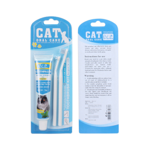 Bioline pet toothbrush and toothpaste set vanilla taste cleaning supplies cat toothbrush and cat toothpaste set