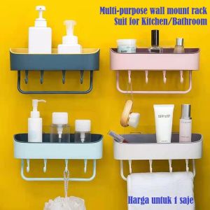 NTS Multi-Purpose Wall Mount Rack Bathroom/Kitchen Holder Self Adhesive Pad Minimalist