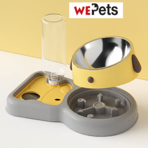 3 in 1 Pet Bowl with slow bowl and Automatic water dispenser