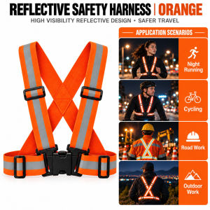 Safety Vest Security Guard Night Visibility Reflective Vest Oxford Fabric for Outdoor Sports Tali Keselamatan
