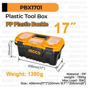 Toolbox Plastik 17" Inch INGCO PBX1701 Kotak Alat Peralatan Perkakas Tool Box