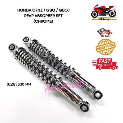 HONDA C70 / C70Z / GBO / GBOJ - REAR ABSORBER SET CHROME REAR SUSPENSION SET ABSORBER BELAKANG SEPASANG