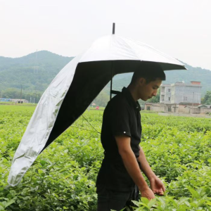 ร่มเก็บชาแบบหลัง ร่มพกพา ร่มติดหัว ร่มกันแดด ร่มกันแดดกลางแจ้ง ไวนิลสองชั้น สร้างสรรค์