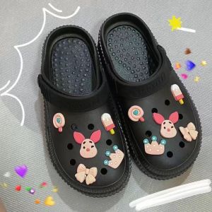 Free Shipping Trendy 3D Cartoon Soft-Soled Clogs With Thick Soles For Height Increase Outdoor WomenS Summer Beach Sandals