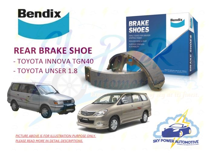 TOYOTA INNOVA TGN40 / UNSER 1.8 BENDIX REAR BRAKE SHOE | Lazada Malaysia