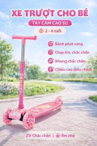 Xe Scooter Cho Bé Xe Trượt Xcooter Trẻ Em 3 Bánh Gấp Gọn Có Đèn Led Phát Sáng. tiện lợi cao cấp chịu tải trọng lượng lớn đến 50kg với màu sắc đẹp và kiểu dáng hiện đại loại xe scooter 2 bánh cho bé trai và gái từ 3-10 tuổi.