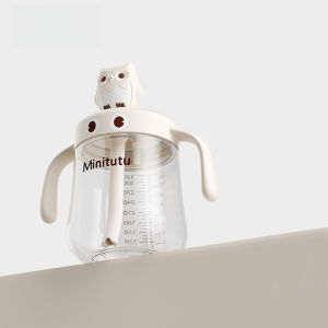 Aoduoyaya Baby Training Cup 320ml Kid Milk Cup Prevent Choking Baby Straw Water Bottle