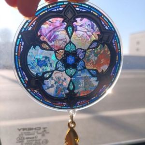Game Window Style Acrylic Keychain Featuring Wanderer Raiden Shogun Nahida Morax Zhongli Venti and More Characters Pendant
