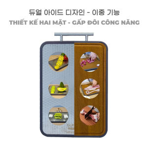Thớt Kháng Khuẩn Cao Cấp GUME Hàn Quốc TGI-01 2 Mặt Bằng INOX 304 Với Gỗ Mun Nguyên KhốiChống Nấm Mốc Chịu Lực Cực Tốt