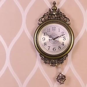 Polaris European style metal plate swing silent wall clock living room bedroom personalized creative fashion decoration quartz clock