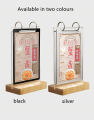 loose leaf advertising Restaurant Bar menu stand menu holder menu clip cafe bar Table PEECH Wood PVC  menu stand menu hThe Paging Table Card The Loose-Leaf Display StandDesktop Standee a5Display Card Table Stand on   Restaurant menu display. 