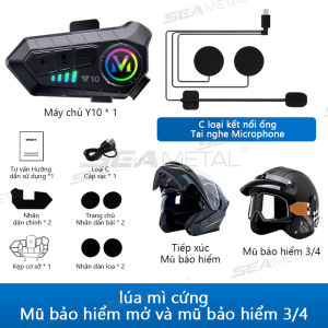 SEAMETAL Tai Nghe Liên Lạc Bluetooth 5.3 Bộ Đàm Gắn Mũ Bảo Hiểm Gắn Mũ Bảo Hiểm Xe Mô Tô