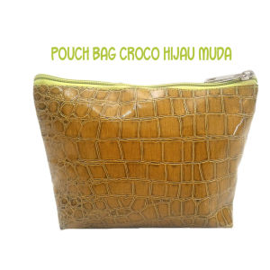 Pouch Bag Motif Croco (Tas Serbaguna Penyimpan Kosmetik HP Uang Obat Alat Tulis Fancy dll)