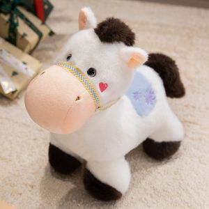 XFZHG Simulation Standing Foal Plush Doll Mane Saddle Cartoon Horse Stuffed Toy Plushie Horse Toy Cute Pony Plush Toys Kids Gift
