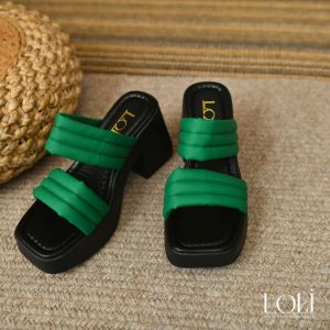 LOEI Brigitha Puffy Square Heels - Heels Tebal Korea Look Premium & Fashionable 1987