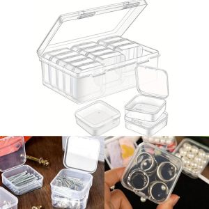 MINIFELE 262 Plastic Transparent Storage Box Multifunction 12/15/16Grids Bead Storage Containers DIY Beads Packaging Box Jewelry Storage Accessories