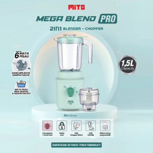Mito Blender Mega Blend Pro BL300 - 15L Jar 2 Tingkat Kecepatan + Pulse + 6 Mata Pisau dengan Ice Crusher