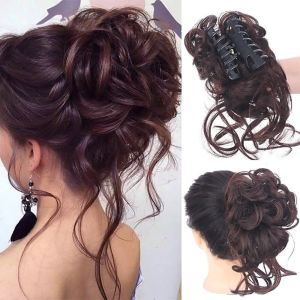 INTOONE Natural Look Messy Bun Hair Piece Clip on Synthetic Extension Hair Claw Hair Decoration Chignon Claw Hairpiece Girl
