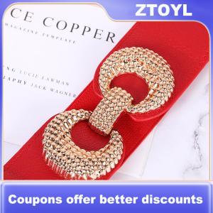 【ZTOYL】 New Fashion Ladies Decorated Elastic Wide Belt Buckle Dress Sweater Belts for Women