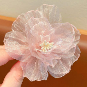 Mesh Flower Hair Pin 🎀 儿童仿真网纱花朵发夹 Klip Rambut Kanak-Kanak Bunga Mesh Gaya Puteri Comel Perempuan Hair Clip Girl Princess Cute Fashion