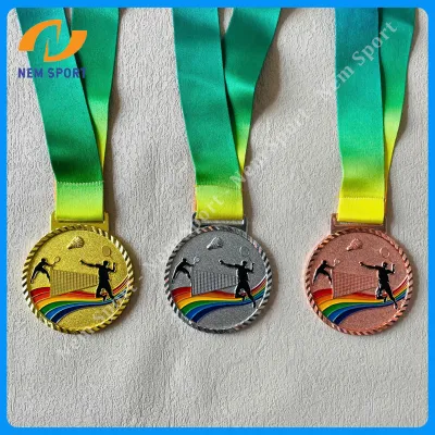 Huy Chương Cầu Lông Kim Loại Vàng Bạc Đồng Mẫu 2024