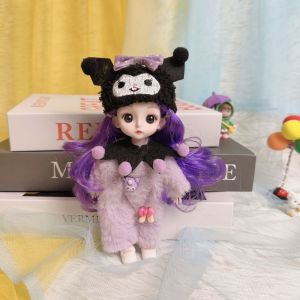 YUDESHUI Cinnamoroll BJD Doll Melody Kuromi Plush Dolls Removable 17cm Girl Doll
