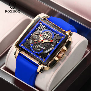 LIGE Jam Tangan Kuarsa Olahraga Anti Air Jam Tangan Pria Chronograph Persegi Santai