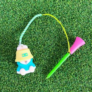 BLACKON Plastic Cartoon Golf Rubber Tees Replacement Recyclable Fishermans Bear Golf Tee Training Aids 83mm Golf Novelty Shape Tees Golf Accessories