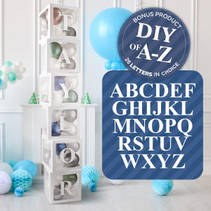 30cm Transparent Letter Box A-Z Happy Birthday Balloons Baby Shower Boy Girl First 1st Birthday Party Decorations Kids Babyshower