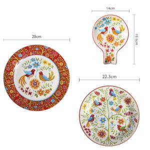OMK Redbird series Ceramic Dinner Plate