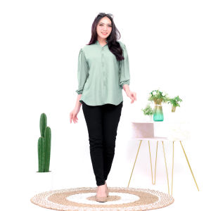 Azmi Top / Atasasn Wanita Terbaru / Bahan Rayon Twill / Kemeja Blouse Wanita Terbaru