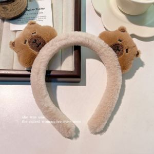 DFGFIN Elastic Capybara Hair Accessories Headwear Cartoon Hair Claw Clip Barrette Hair Bands Women