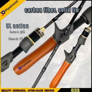 【COD】Pipeliness Fishing rod set spinning/casting rod 3 Sections Soft UL Power casting Rod Spinning Rods 180cm Solid Carbon Tiplure:1-9gline:2-7LB