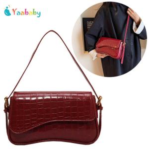 PU Leather Armpit Bag Waterproof Women Single Shoulder Bag Large Capacity Vintage Satchel Bag Buckle Closure Travel Bags