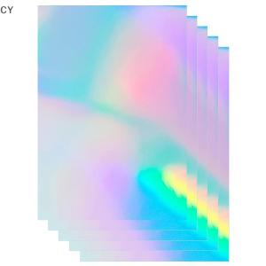 GY🌠🌠🌠 5pcs Holographic Sticker Paper Clear Vinyl Self-Adhesive Waterproof Transparent Cold Laminating Film For Crafts